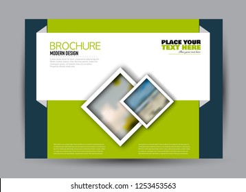 Flyer, brochure, billboard template design landscape orientation for business, education, school, presentation, website. Blue and green color. Editable vector illustration.