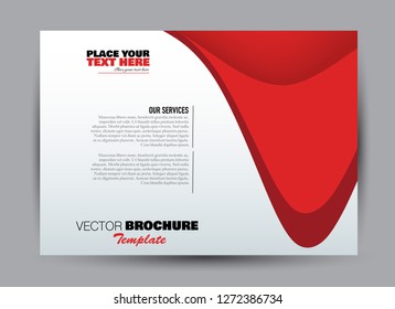 Flyer, brochure, billboard template design landscape orientation for business, education, school, presentation, website. Red color. Editable vector illustration.