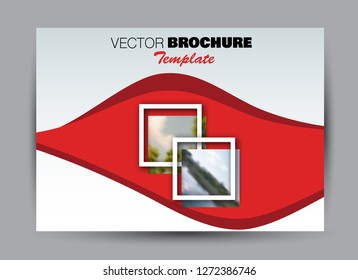 Flyer, brochure, billboard template design landscape orientation for business, education, school, presentation, website. Red color. Editable vector illustration.