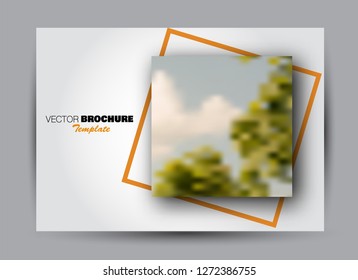 Flyer, brochure, billboard template design landscape orientation for business, education, school, presentation, website. Orange color. Editable vector illustration.