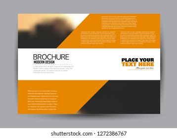 Flyer, brochure, billboard template design landscape orientation for business, education, school, presentation, website. Orange color. Editable vector illustration.