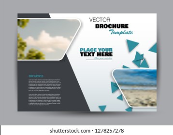 Flyer, brochure, billboard template design landscape orientation for business, education, school, presentation, website. Blue color. Editable vector illustration.