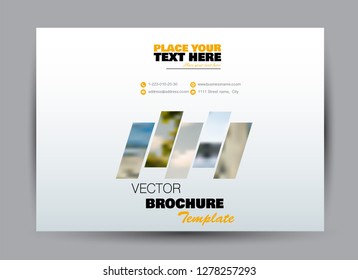 Flyer, brochure, billboard template design landscape orientation for business, education, school, presentation, website. Orange color. Editable vector illustration.