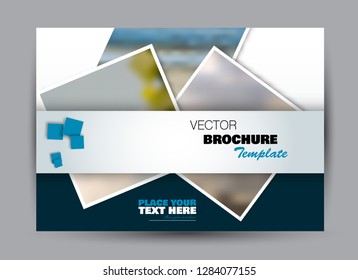 Flyer, brochure, billboard template design landscape orientation for business, education, school, presentation, website. Blue color. Editable vector illustration.