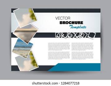 Flyer, brochure, billboard template design landscape orientation for business, education, school, presentation, website. Blue color. Editable vector illustration.