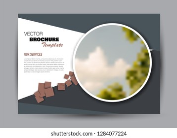 Flyer, brochure, billboard template design landscape orientation for business, education, school, presentation, website. Brown and grey color. Editable vector illustration.