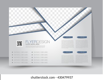 Flyer, brochure, billboard template design landscape orientation for education, presentation, website. Blue color. Editable vector illustration.