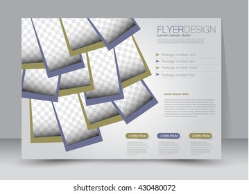 Flyer, brochure, billboard template design landscape orientation for education, presentation, website. Green and blue color. Editable vector illustration.
