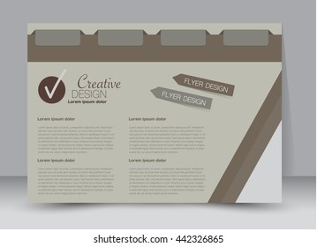Flyer, brochure, billboard template design landscape orientation for education, presentation, website. Brown color. Editable vector illustration.