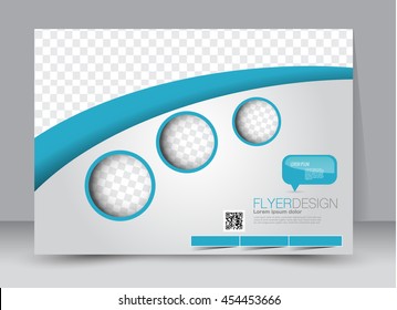 Flyer, brochure, billboard template design landscape orientation for education, presentation, website. Blue color. Editable vector illustration.
