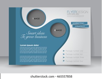 Flyer, brochure, billboard template design landscape orientation for education, presentation, website. Blue color. Editable vector illustration.