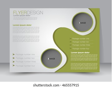 Flyer, brochure, billboard template design landscape orientation for education, presentation, website. Black and green color. Editable vector illustration.