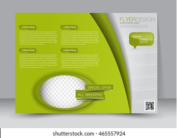 Flyer, brochure, billboard template design landscape orientation for education, presentation, website. Black and green color. Editable vector illustration.