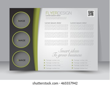 Flyer, brochure, billboard template design landscape orientation for education, presentation, website. Black and green color. Editable vector illustration.