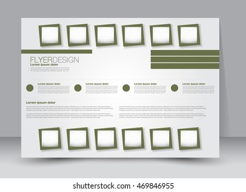 Flyer, brochure, billboard template design landscape orientation for education, presentation, website. Green color. Editable vector illustration.