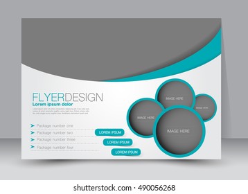 Flyer, brochure, billboard template design landscape orientation for education, presentation, website. Green color. Editable vector illustration.