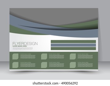 Flyer, brochure, billboard template design landscape orientation for education, presentation, website. Green color. Editable vector illustration.