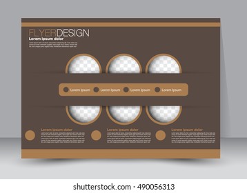 Flyer, brochure, billboard template design landscape orientation for education, presentation, website. Brown color. Editable vector illustration.