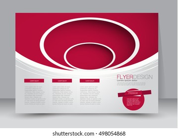 Flyer, brochure, billboard template design landscape orientation for education, presentation, website. Red color. Editable vector illustration.
