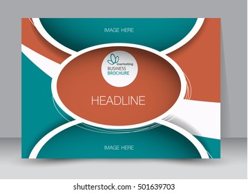 Flyer, brochure, billboard template design landscape orientation for education, presentation, website. Green and red color. Editable vector illustration