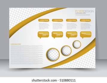 Flyer, brochure, billboard template design landscape orientation for education, presentation, website. Yellow color. Editable vector illustration