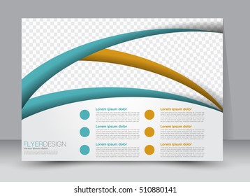 Flyer, brochure, billboard template design landscape orientation for education, presentation, website. Blue and yellow color. Editable vector illustration