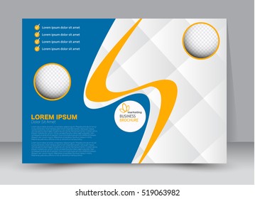 Flyer, brochure, billboard template design landscape orientation for education, presentation, website. Blue and yellow color. Editable vector illustration.