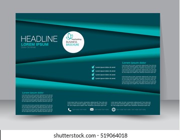 Flyer, brochure, billboard template design landscape orientation for education, presentation, website. Blue color. Editable vector illustration