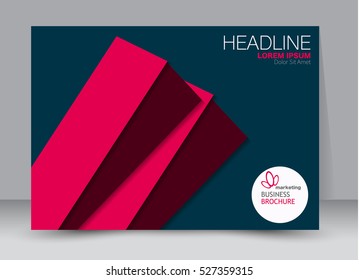 Flyer, brochure, billboard template design landscape orientation for education, presentation, website. Blue and red color. Editable vector illustration