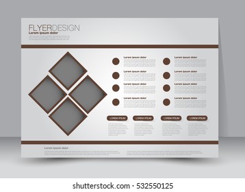 Flyer, brochure, billboard template design landscape orientation for education, presentation, website. Blue and yellow color. Editable vector illustration