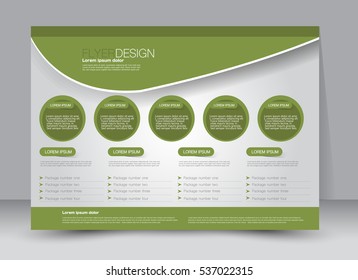 Flyer, brochure, billboard template design landscape orientation for education, presentation, website. Green color. Editable vector illustration.
