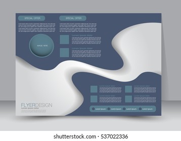 Flyer, brochure, billboard template design landscape orientation for education, presentation, website. Blue color. Editable vector illustration.