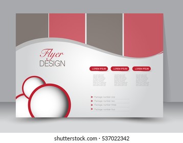 Flyer, brochure, billboard template design landscape orientation for education, presentation, website. Red and brown color. Editable vector illustration.