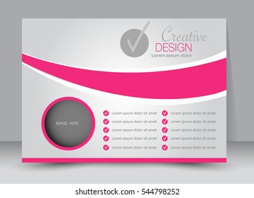 Flyer, brochure, billboard template design landscape orientation for education, presentation, website. Red color. Editable vector illustration.