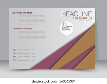 Flyer, brochure, billboard template design landscape orientation for education, Brown color. Editable vector illustration.