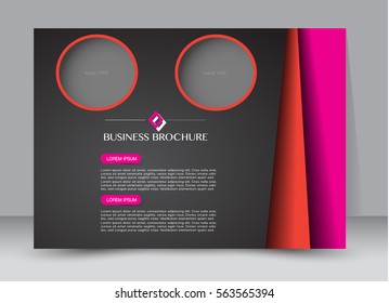 Flyer, brochure, billboard template design landscape orientation for education, presentation, website. Black, red, and pink color. Editable vector illustration.