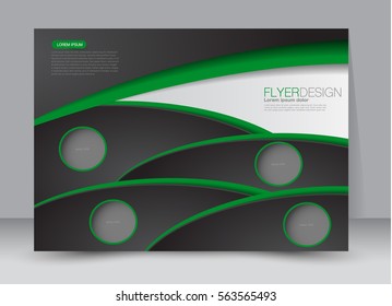 Flyer, brochure, billboard template design landscape orientation for education, presentation, website. Black and green color. Editable vector illustration.