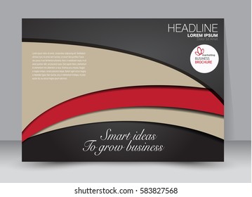 Flyer, brochure, billboard template design landscape orientation for education, presentation, website. Black and red color. Editable vector illustration