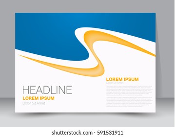 Flyer, brochure, billboard template design landscape orientation for education, presentation, website. Yellow and blue color. Editable vector illustration
