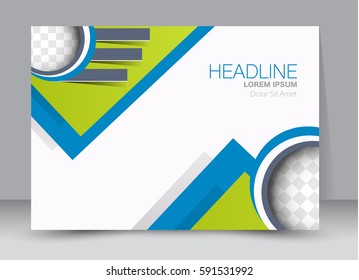 Flyer, brochure, billboard template design landscape orientation for education, presentation, website. Green and blue color. Editable vector illustration