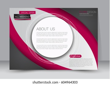 Flyer, brochure, billboard template design landscape orientation for education, presentation, website. Red and black color. Editable vector illustration.
