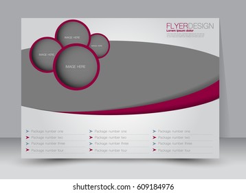 Flyer, brochure, billboard template design landscape orientation for education, presentation, website. Red color. Editable vector illustration