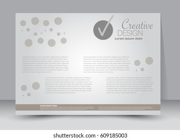 Flyer, brochure, billboard template design landscape orientation for education, presentation, website. Brown color. Editable vector illustration