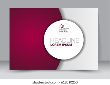 Flyer, brochure, billboard template design landscape orientation for education, presentation, website. Pink color. Editable vector illustration.