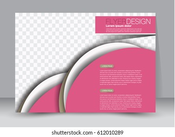 Flyer, brochure, billboard template design landscape orientation for education, presentation, website. Pink color. Editable vector illustration.
