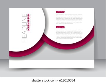 Flyer, brochure, billboard template design landscape orientation for education, presentation, website. Pink color. Editable vector illustration.