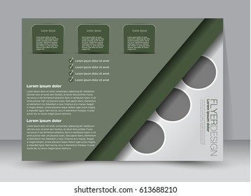 Flyer, brochure, billboard template design landscape orientation for education, presentation, website. Green color. Editable vector illustration.