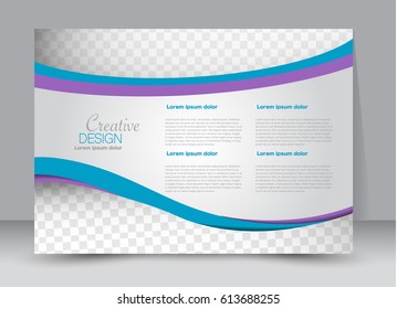 Flyer, brochure, billboard template design landscape orientation for education, presentation, website. Blue and purple color. Editable vector illustration.