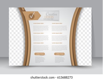 Flyer, brochure, billboard template design landscape orientation for education, presentation, website. Brown color. Editable vector illustration.