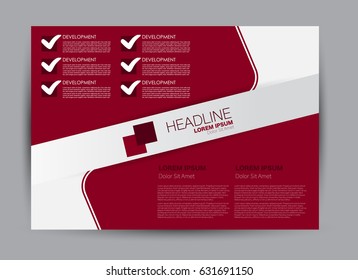 Flyer, brochure, billboard template design landscape orientation for education, presentation, website. Red color. Editable vector illustration